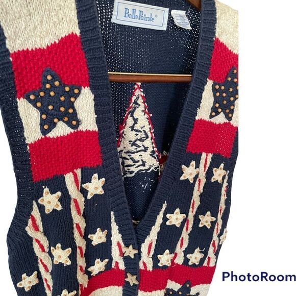 Vintage Belle Pointe Patriotic Vest - Unique - Size Medium/Large - Picture 3 of 5